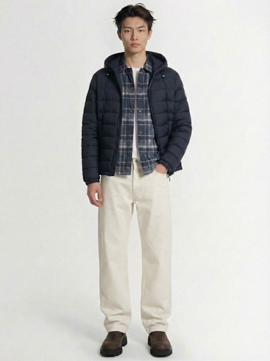 Moncler: Vermeille tech down jacket - Navy - men_1 | Luisa Via Roma