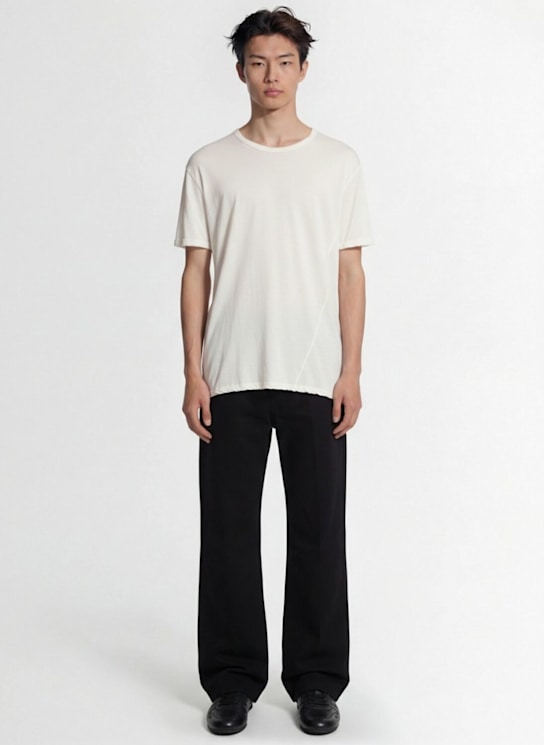 Rick Owens: Level T cotton t-shirt - Milk - men_1 | Luisa Via Roma