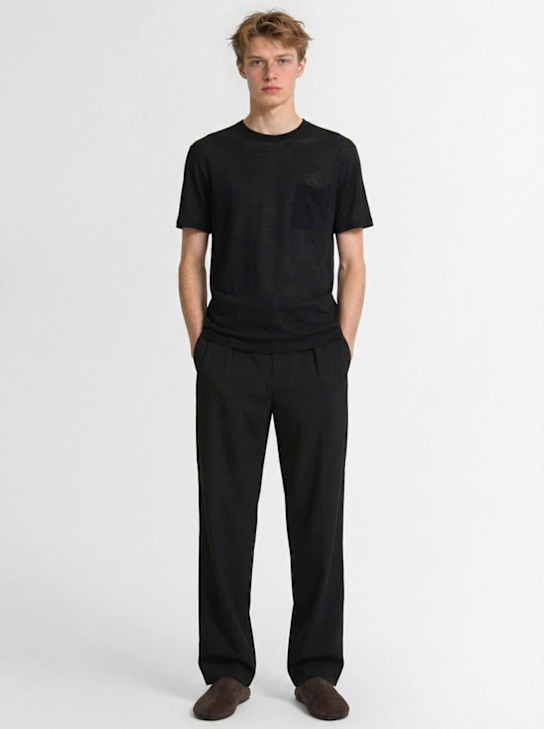 The Row: Niels wool & cashmere t-shirt - ブラック - men_1 | Luisa Via Roma