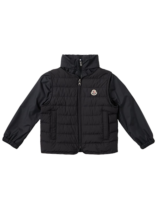 Moncler: Gizem 3-in-1 tech down jacket - Black - kids-boys_0 | Luisa Via Roma