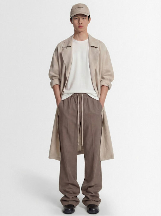 Rick Owens: Dietrich drawstring cotton pants - Dust - men_1 | Luisa Via Roma
