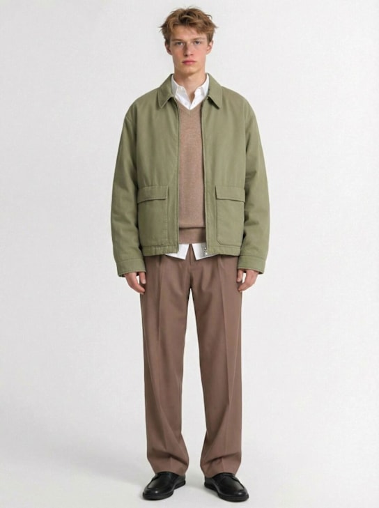 The Row: Justo cotton & cashmere jacket - Fossil - men_1 | Luisa Via Roma