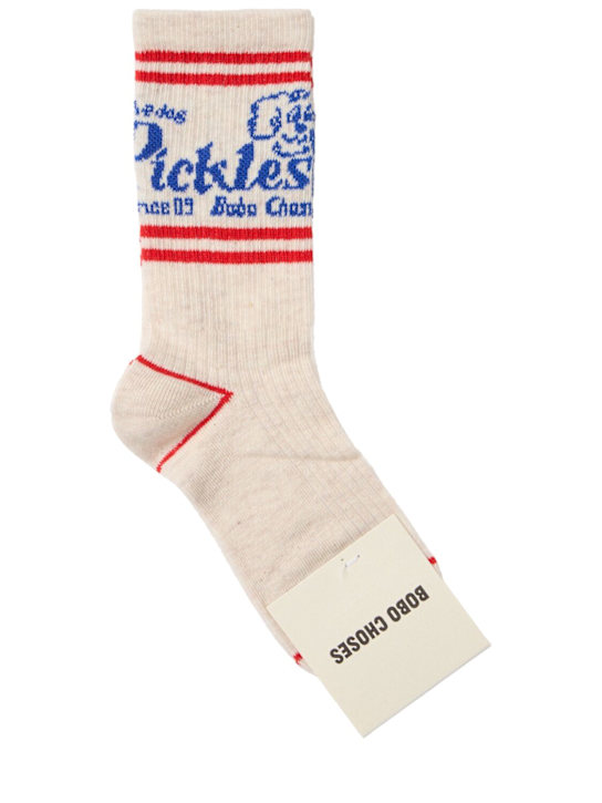 Bobo Choses: LOGO棉混纺袜子 - 白色 - kids-boys_0 | Luisa Via Roma