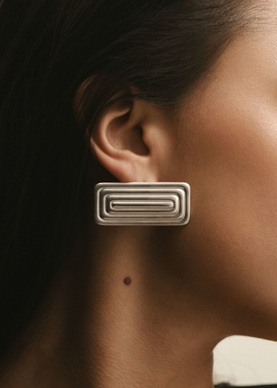 Louis Abel: Maze耳钉 - 银色 - women_1 | Luisa Via Roma