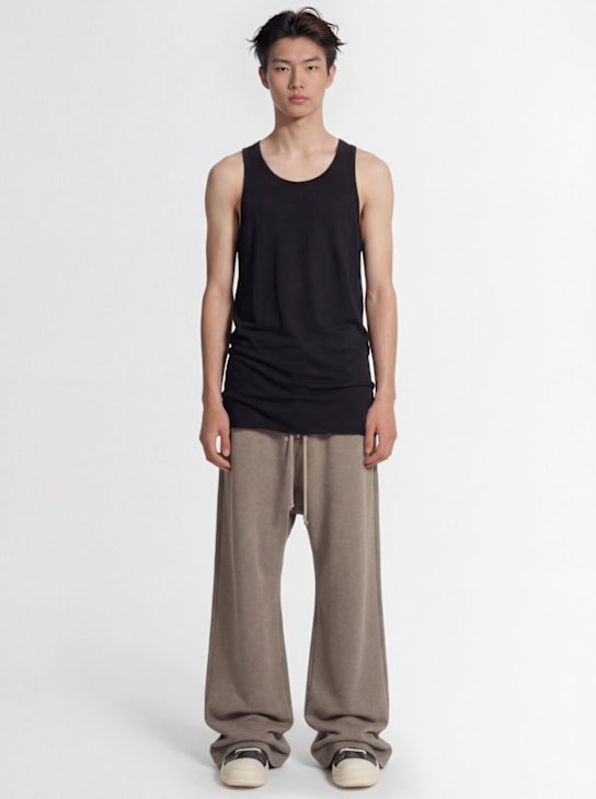 Rick Owens DRKSHDW: Geth belas cotton mélange pants - Heather Grey - men_1 | Luisa Via Roma