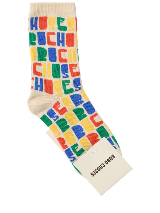 Bobo Choses: Cotton blend jacquard socks - Multicolore - kids-boys_0 | Luisa Via Roma