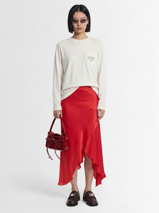 Acne Studios: Edden长袖有机混棉T恤 - 光纤白 - women_1 | Luisa Via Roma