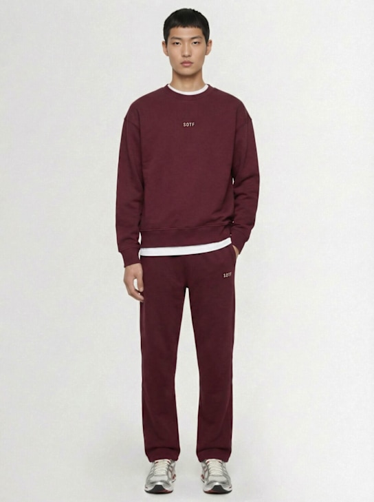 SOTF: Cotton blend sweatpants - Bordeaux - men_1 | Luisa Via Roma