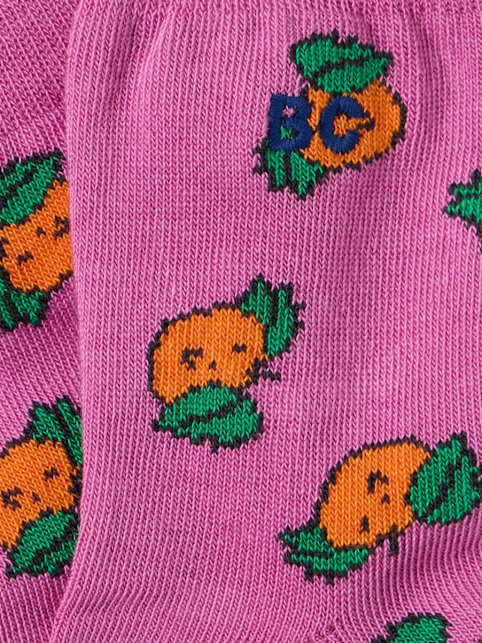 Bobo Choses: LOGO棉混纺袜子 - 紫色 - kids-girls_1 | Luisa Via Roma