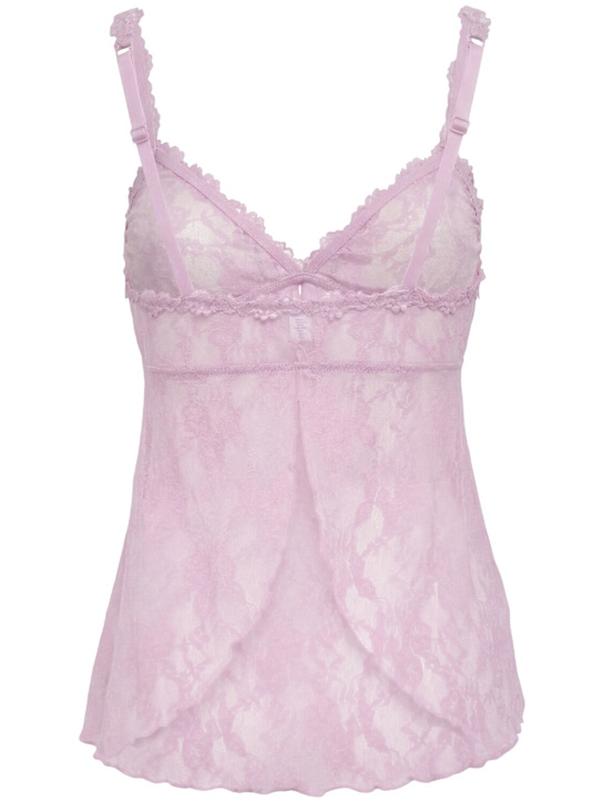 Skims: Stretch lace baby doll top - Baby Pink - women_1 | Luisa Via Roma