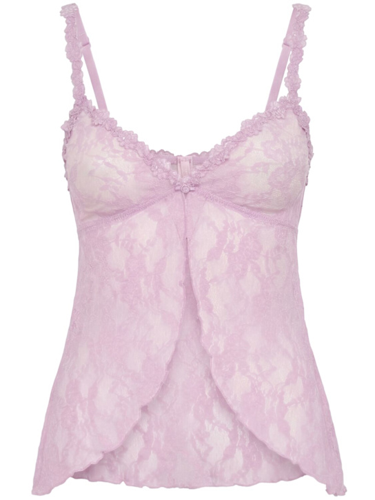Skims: Stretch lace baby doll top - Baby Pink - women_0 | Luisa Via Roma