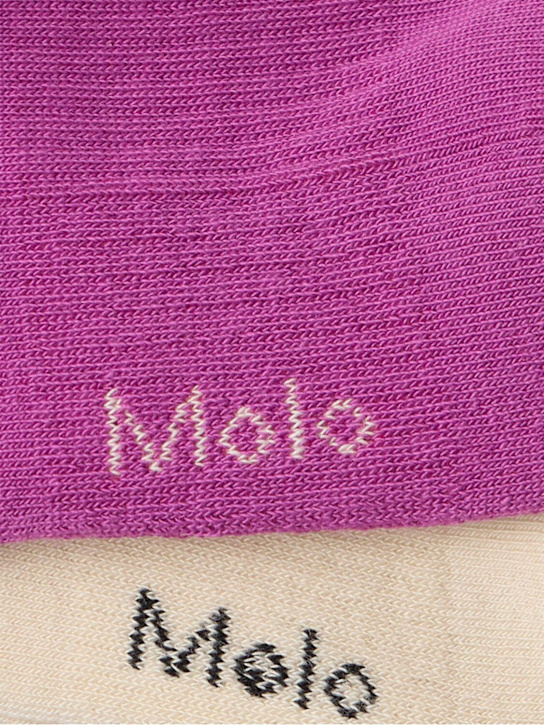 Molo: Pack of 2 socks - Beige/Pin - kids-girls_1 | Luisa Via Roma