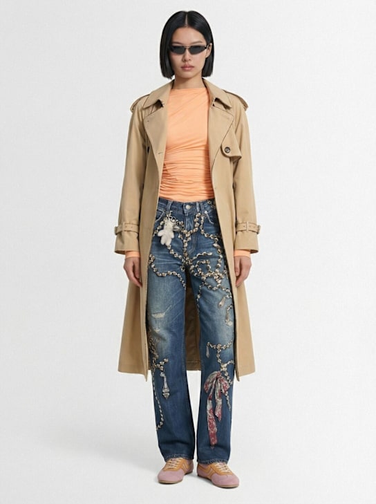 Acne Studios: Tlo有机棉阔腿牛仔裤 - Mid Blue - women_1 | Luisa Via Roma