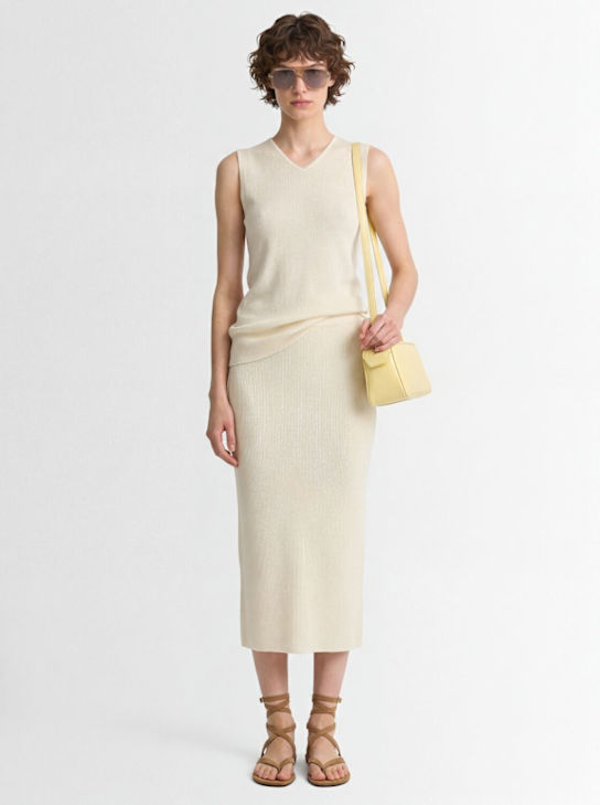 Nami: Cashmere & silk knit tank top - Cream - women_1 | Luisa Via Roma