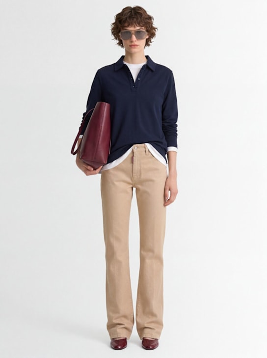 Dsquared2: Dalma denim straight jeans - Beige - women_1 | Luisa Via Roma