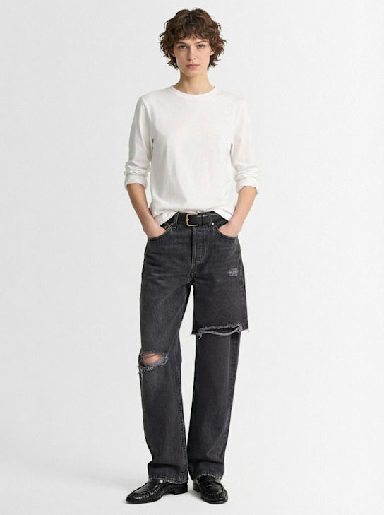Agolde: Amryn mid rise straight jeans - Black - women_1 | Luisa Via Roma
