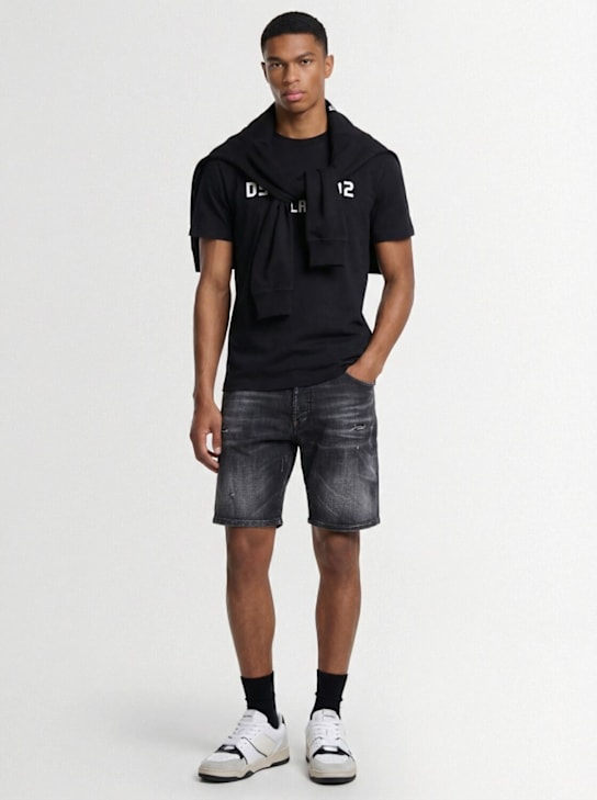 Dsquared2: Shorts de denim - Negro - men_1 | Luisa Via Roma