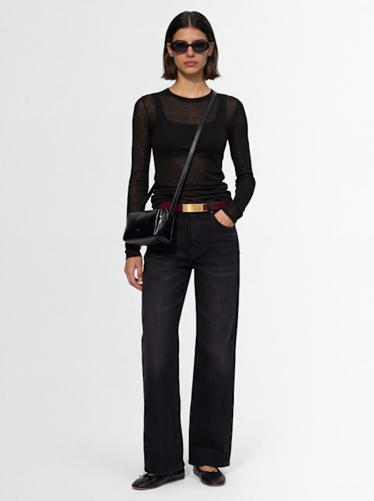 Tonywack: Flared-leg denim jeans - Washed Black - women_1 | Luisa Via Roma