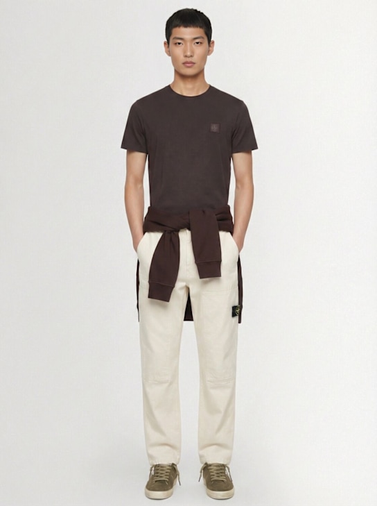Stone Island: S/s crepe cotton jersey t-shirt - men_1 | Luisa Via Roma