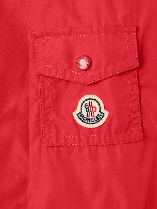Moncler: Buket hooded tech jacket - 红色 - kids-boys_1 | Luisa Via Roma