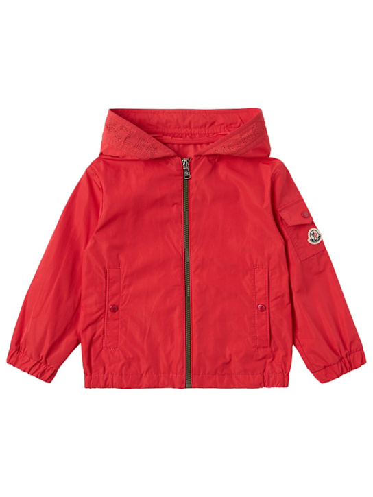 Moncler: Buket hooded tech jacket - 红色 - kids-boys_0 | Luisa Via Roma