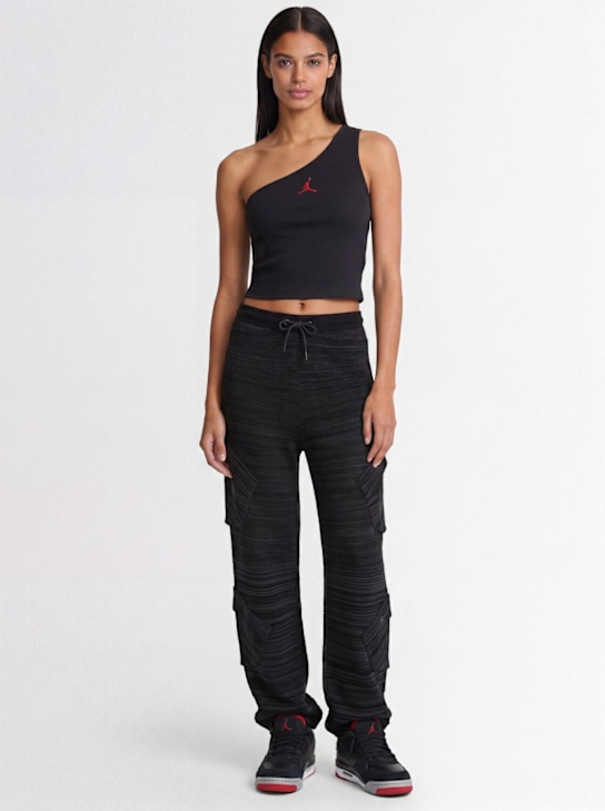 Jordan: Flight jersey one-shoulder top - Black/Varsity R - women_1 | Luisa Via Roma