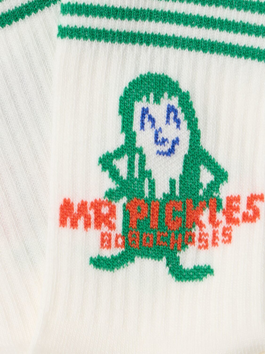 Bobo Choses: Logo cotton blend socks - White - kids-boys_1 | Luisa Via Roma