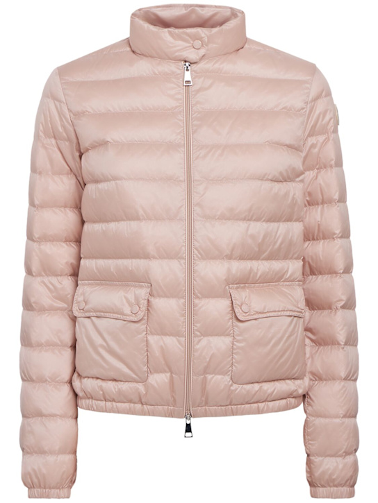 Moncler: Lans nylon down jacket - ライトピンク - women_0 | Luisa Via Roma