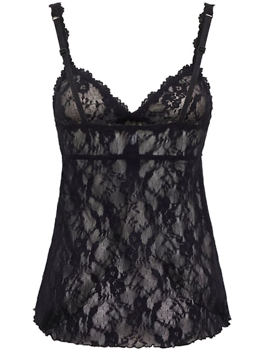 Skims: Stretch lace baby doll top - Soot - women_1 | Luisa Via Roma