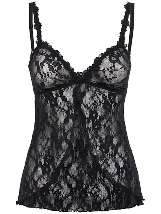 Skims: Stretch lace baby doll top - Soot - women_0 | Luisa Via Roma