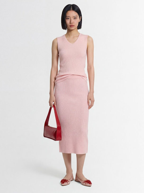 Nami: Cashmere & silk knit tank top - 浅粉色 - women_1 | Luisa Via Roma
