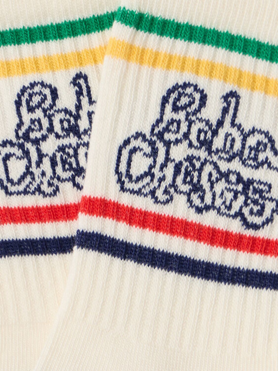 Bobo Choses: Cotton blend jacquard socks - 화이트 - kids-girls_1 | Luisa Via Roma
