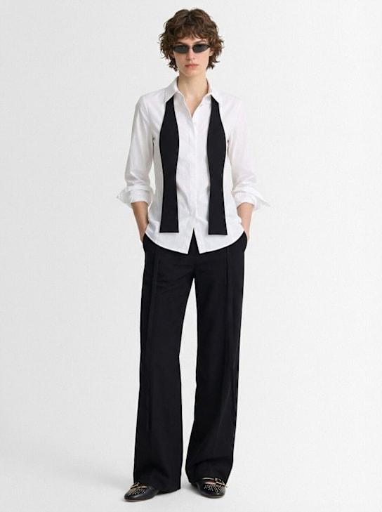 Catalina: Cotton blend shirt w/ tie - 白色 - women_1 | Luisa Via Roma