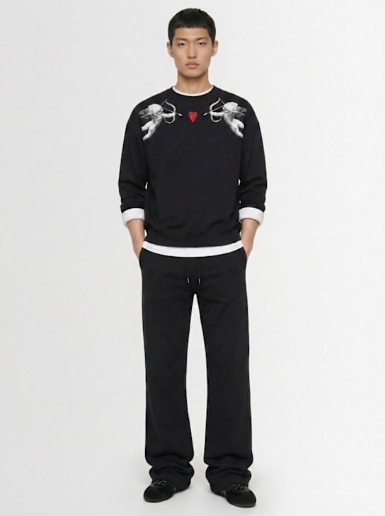 Fiorucci: Cupid relaxed crewneck sweatshirt - Black - men_1 | Luisa Via Roma