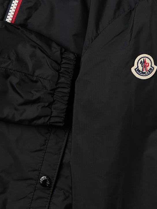 Moncler: New Urville hooded nylon rain jacket - Black - kids-boys_1 | Luisa Via Roma