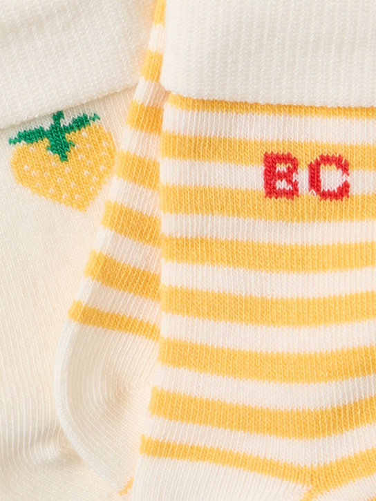 Bobo Choses: 棉混纺袜子2双套装 - 白色/黄色 - kids-boys_1 | Luisa Via Roma