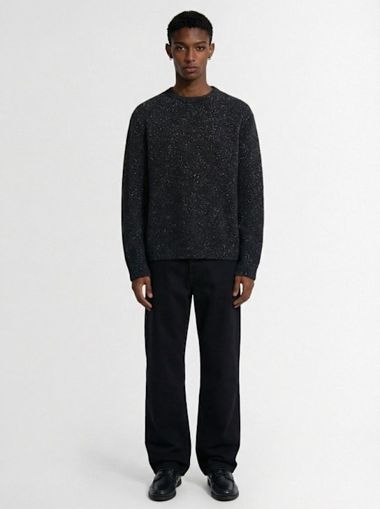 The Row: Aksel crewneck cashmere blend sweater - チャコール - men_1 | Luisa Via Roma