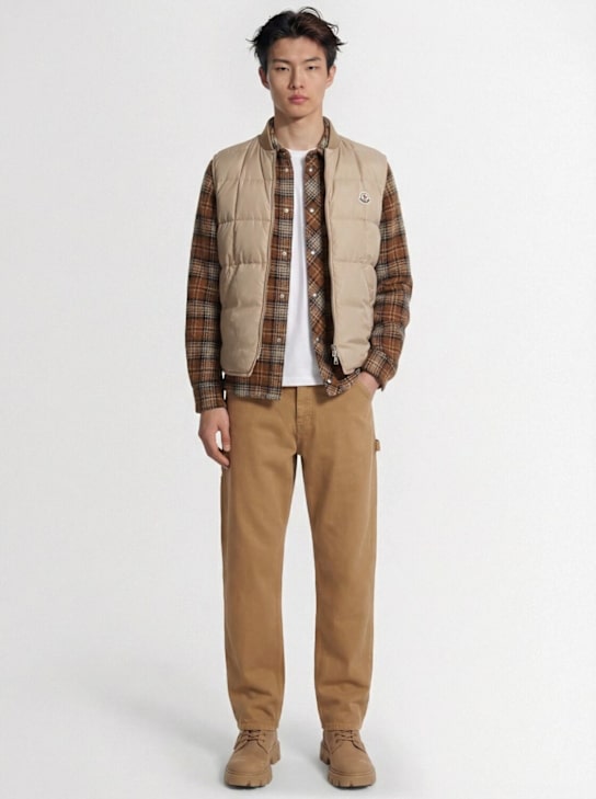 Moncler: Cargo cotton gabardine pants - Camel Beige - men_1 | Luisa Via Roma