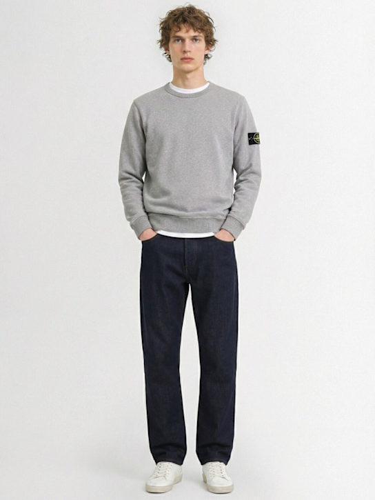 Stone Island: Brushed cotton sweatshirt - Heather Grey - men_1 | Luisa Via Roma