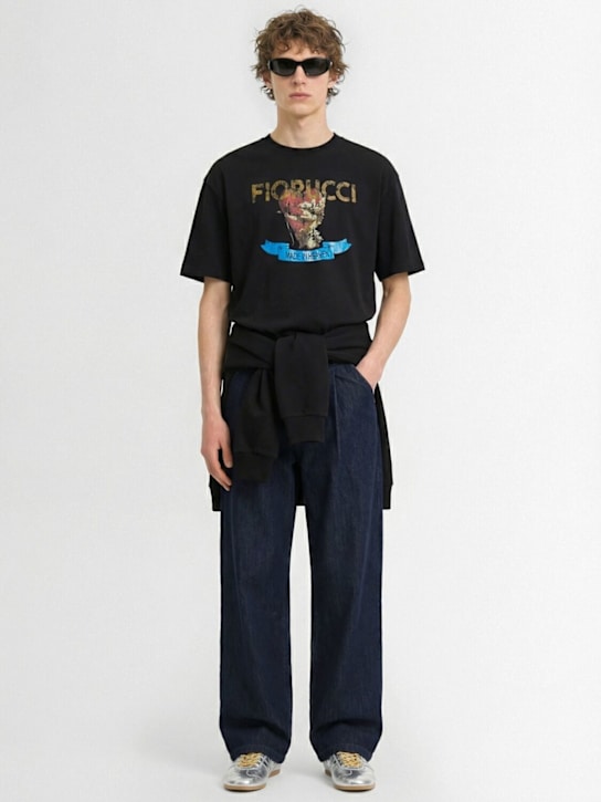 Fiorucci: Cupid print relaxed t-shirt - Negro - men_1 | Luisa Via Roma