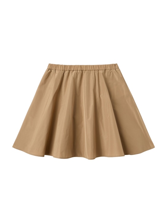 Moncler: Pleated tech skirt - 베이지 - kids-girls_0 | Luisa Via Roma