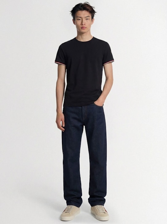 Moncler: Stretch cotton jersey t-shirt - Black - men_1 | Luisa Via Roma