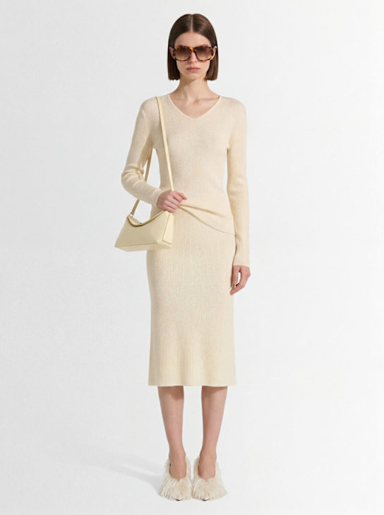 Nami: Cashmere & silk long sleeve t-shirt - Butter Yellow - women_1 | Luisa Via Roma