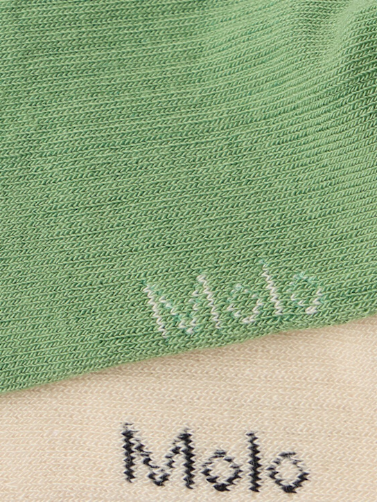 Molo: Pack of 2 socks - 绿色/米黄色 - kids-girls_1 | Luisa Via Roma