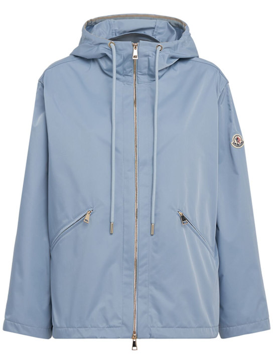 Moncler: Cassiopea科技织物连帽休闲夹克 - 冰蓝色 - women_0 | Luisa Via Roma