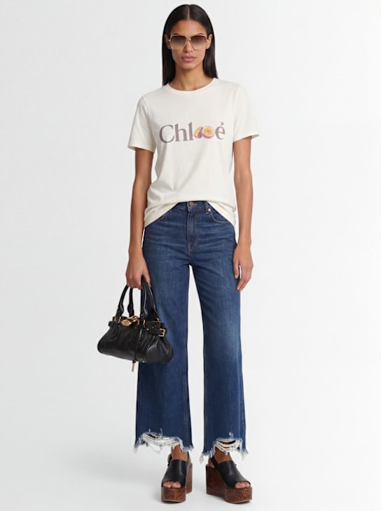 Chloé: Cotton t-shirt w/ passion fruit print - White/Multi - women_1 | Luisa Via Roma