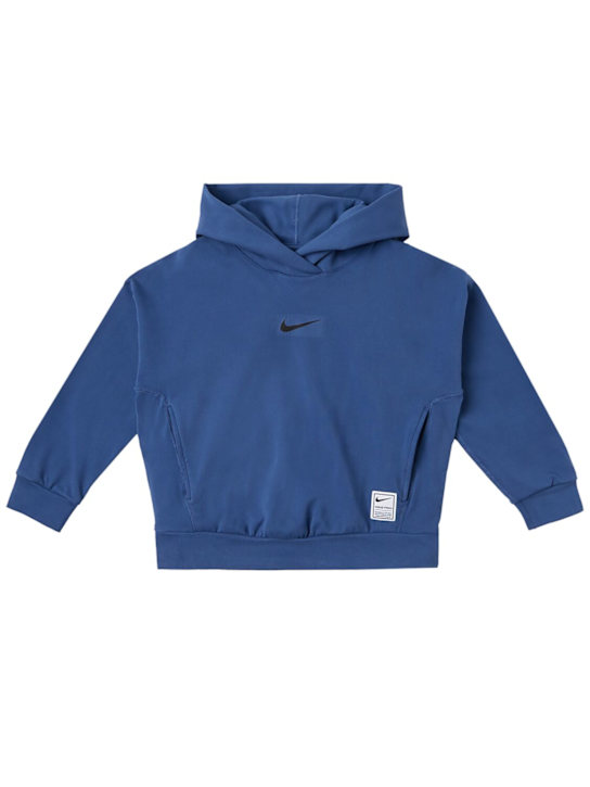 Nike: Sweatshirt hoodie - Mystic Navy/Bla - kids-boys_0 | Luisa Via Roma