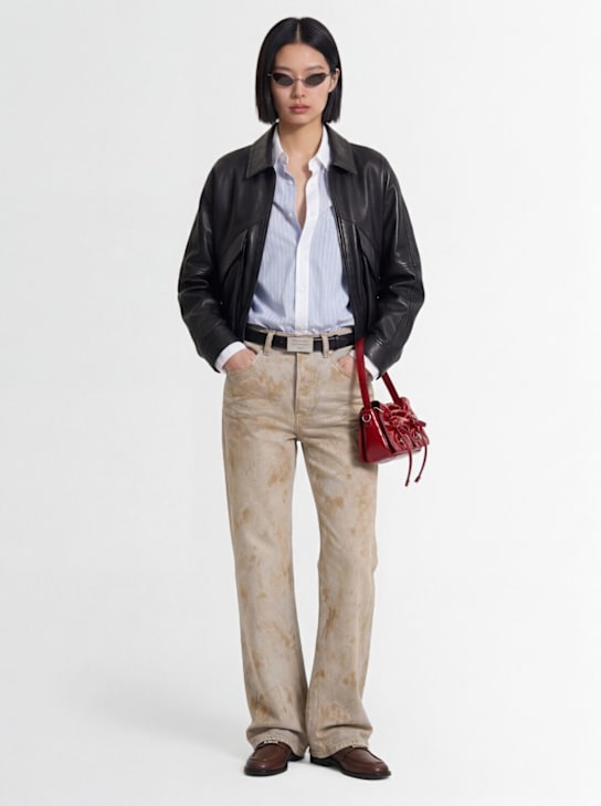 Acne Studios: 2021 Klondike organic cotton wide jeans - Sand Beige - women_1 | Luisa Via Roma