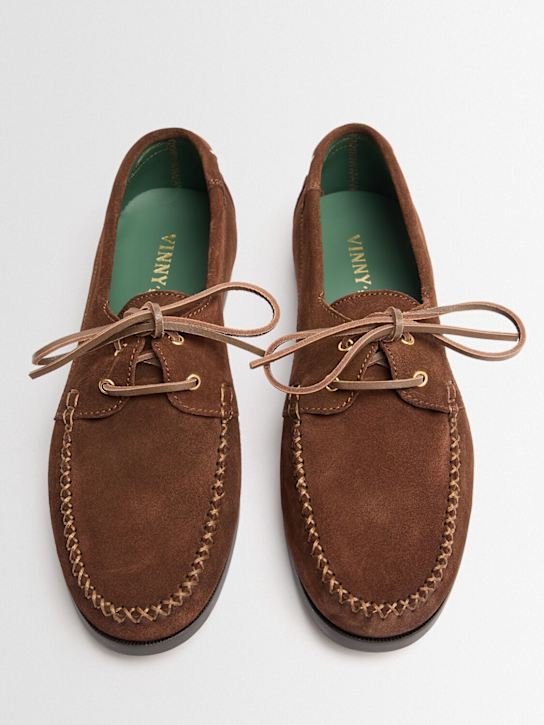 Vinny's: Boatman suede shoes - 深棕色 - men_1 | Luisa Via Roma