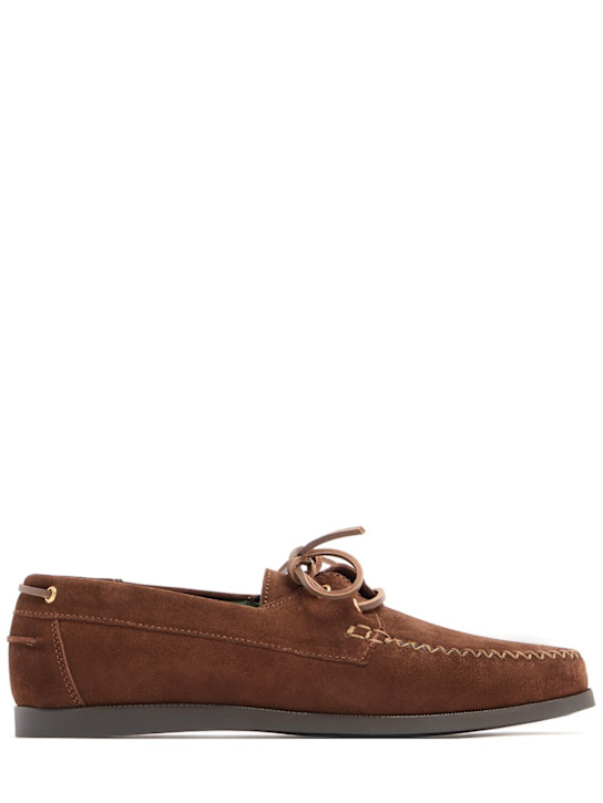 Vinny's: Boatman suede shoes - 深棕色 - men_0 | Luisa Via Roma
